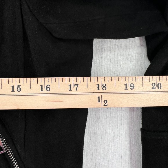 THEORY Suede Moto Jacket Womens Medium Black Downtown Biker Capsule Minimalist - Picture 12 of 13